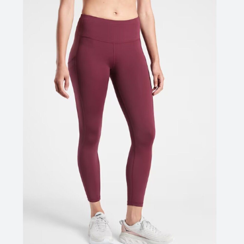ATHLETA Ultimate Stash Pocket Tight Maroon Size Small / Petite